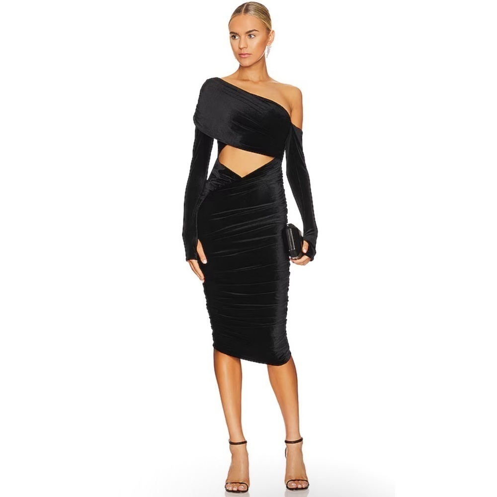 H:ours Zenaida Midi Dress in Black Size S